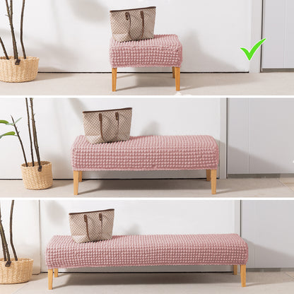 Aria Nova 280 GSM Bubble Stretchable Foot Rest Stool Cover, Tea Rose Pink
