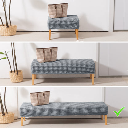 Aria Nova 280 GSM Stretchable Bubble Dining Bench Cover, Dark Grey