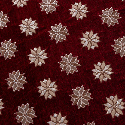 Heritage Weave Premium Jacquard Sofa Cover Set with Tassels -  Crimson Red