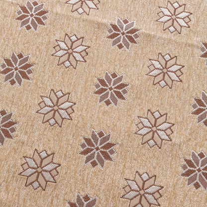 Heritage Weave Premium Jacquard Sofa Cover Set with Tassels - Sandy Beige