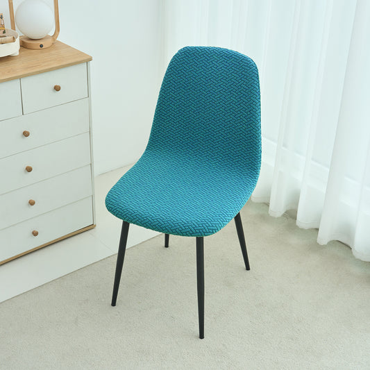 HOKIPO Premium Jacquard Fully Covered Cover for Mid Century Modern Dining Chair, Turquoise