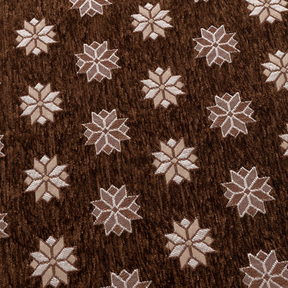 Heritage Weave Premium Jacquard Sofa Cover Set with Tassels - Russet Brown
