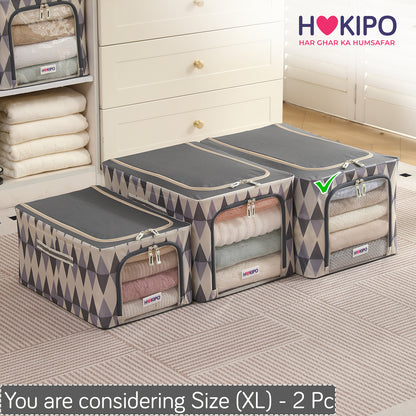 Foldable Cloth Storage  Box Organizer for Wardrobe - Ash Mirage