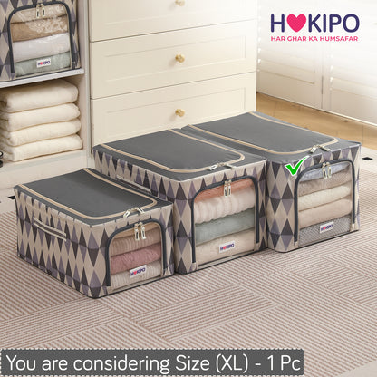 Foldable Cloth Storage  Box Organizer for Wardrobe - Ash Mirage