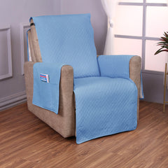 Quilted Recliner Mats for 1 Seater Recliner Sofa, Blue