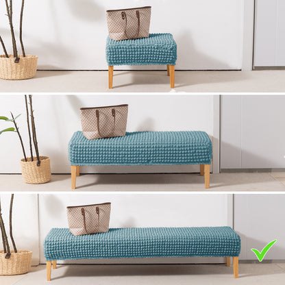 Aria Nova 280 GSM Stretchable Bubble Dining Bench Cover, Tropical Teal