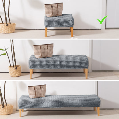 Aria Nova 280 GSM Bubble Stretchable Foot Rest Stool Cover, Dark Grey