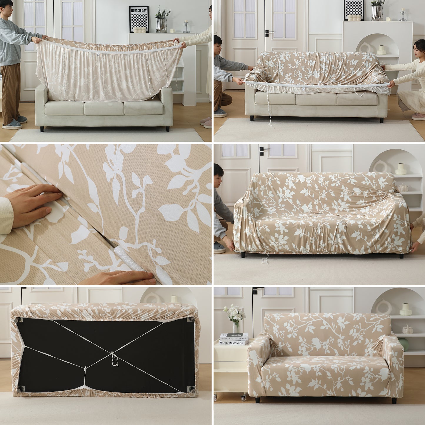 Guide on how to put an elastic sofa cover
