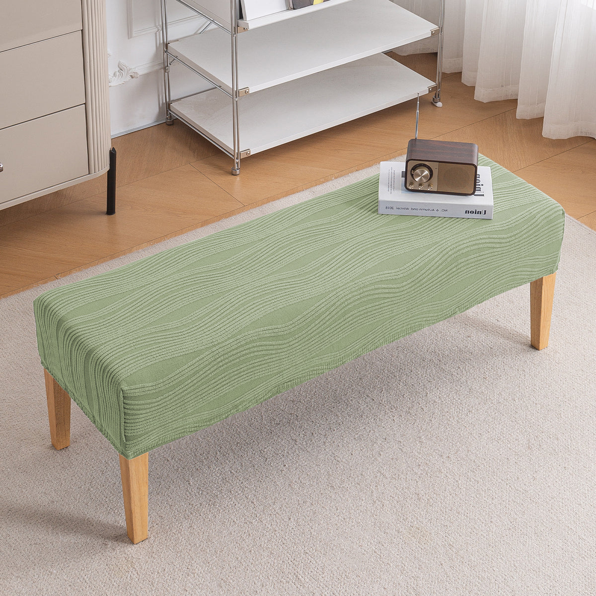 Nestiva Series 200gsm Knitting Jacquard Bench Cover - Pastel Green