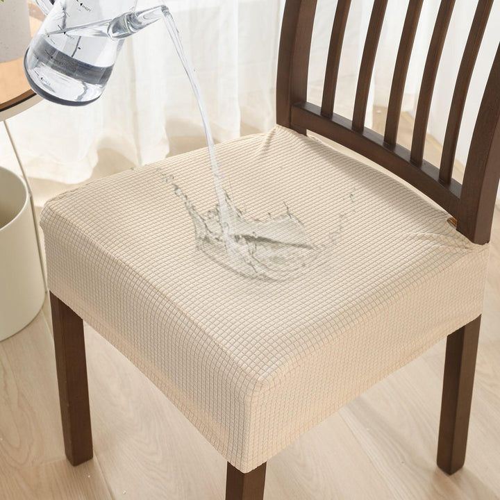 100% Waterproof Jacquard Dining Chair Seat Cushion Cover, Beige - HOKIPO | Har Ghar ka Humsafar