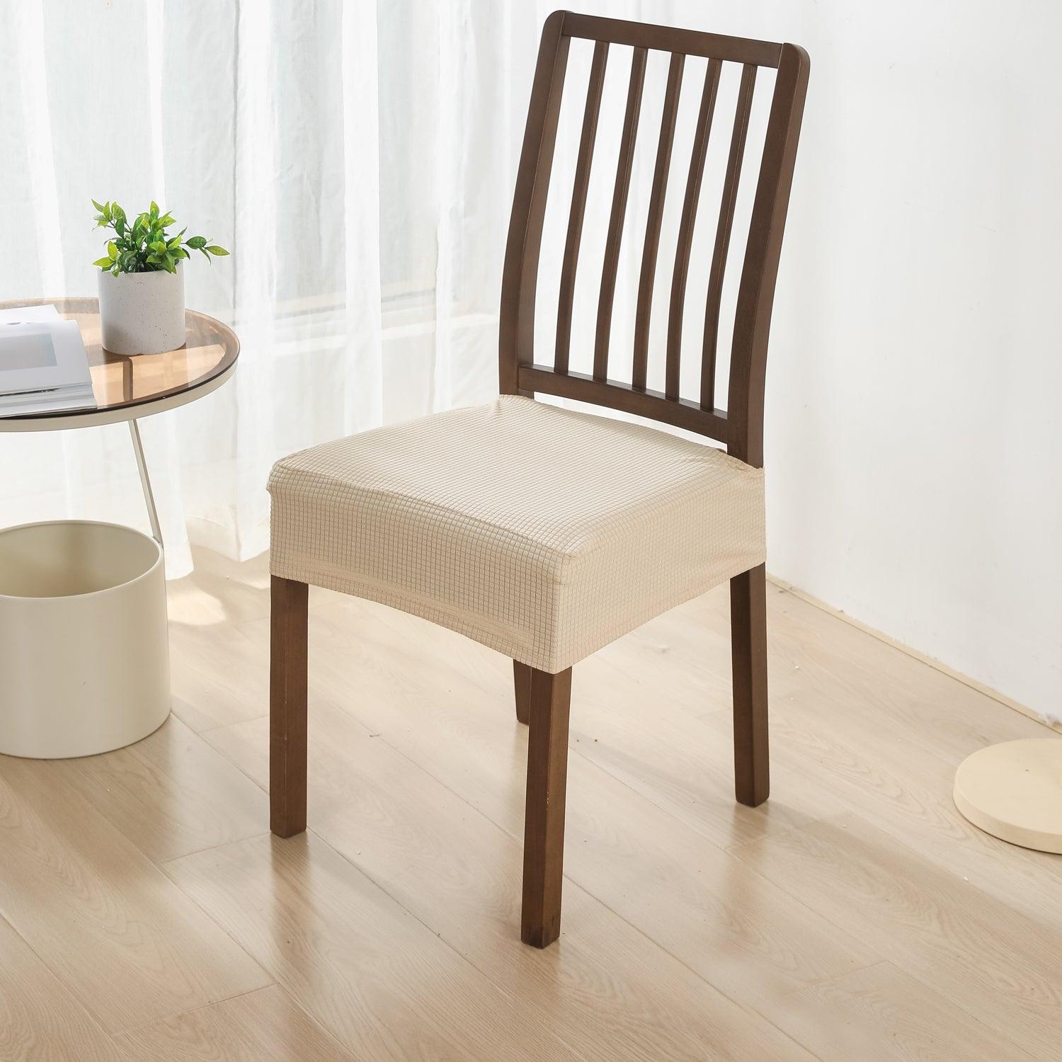 Dining Chair Covers, Cushion Covers Beige - HOKIPO | Har Ghar ka Humsafar