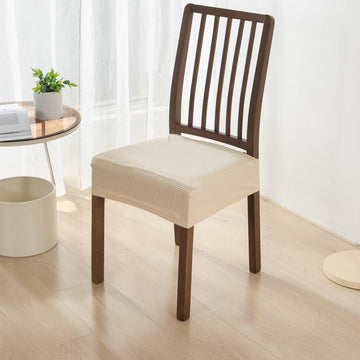 Dining Chair Covers, Cushion Covers Beige - HOKIPO | Har Ghar ka Humsafar