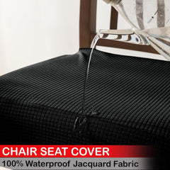 100% Waterproof Jacquard Dining Chair Seat Cushion Cover, Black - HOKIPO | Har Ghar ka Humsafar