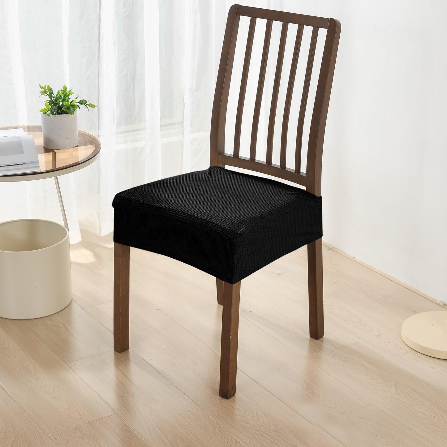 Dining Chair Covers, Black - HOKIPO | Har Ghar ka Humsafar