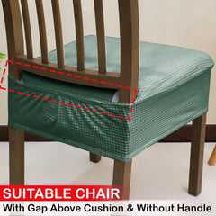 100% Waterproof Jacquard Dining Chair Seat Cushion Cover, Green - HOKIPO | Har Ghar ka Humsafar