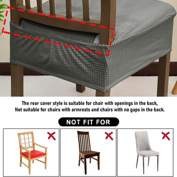 100% Waterproof Jacquard Dining Chair Seat Cushion Cover, Light Grey - HOKIPO | Har Ghar ka Humsafar