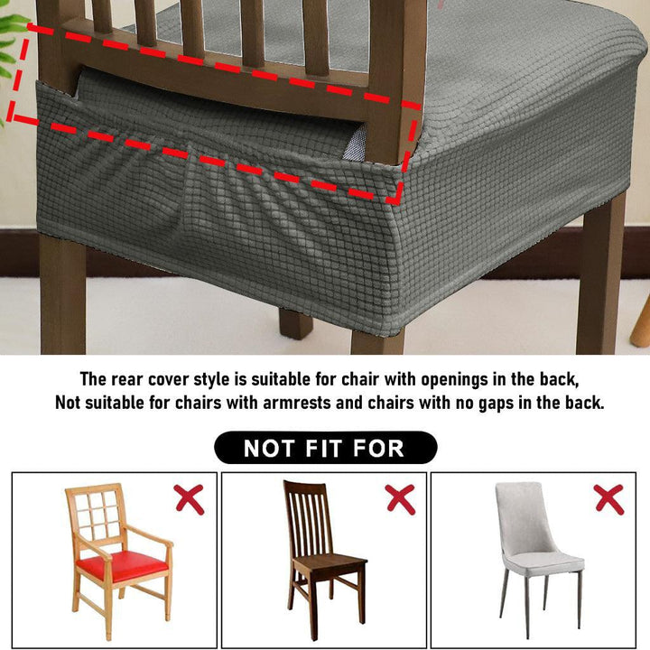 100% Waterproof Jacquard Dining Chair Seat Cushion Cover, Light Grey - HOKIPO | Har Ghar ka Humsafar