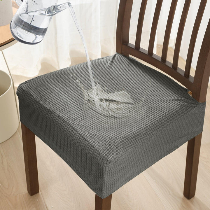 100% Waterproof Jacquard Dining Chair Seat Cushion Cover, Light Grey - HOKIPO | Har Ghar ka Humsafar
