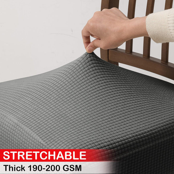 100% Waterproof Jacquard Dining Chair Seat Cushion Cover, Light Grey - HOKIPO | Har Ghar ka Humsafar