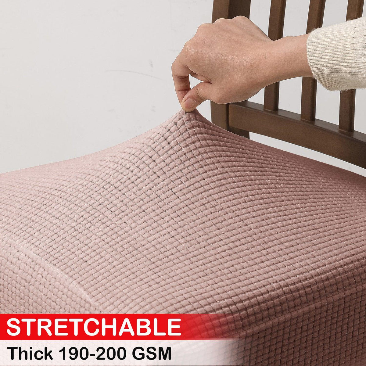 100% Waterproof Jacquard Dining Chair Seat Cushion Cover, Pink - HOKIPO | Har Ghar ka Humsafar