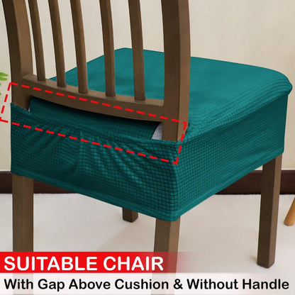 100% Waterproof Jacquard Dining Chair Seat Cushion Cover, Teal - HOKIPO | Har Ghar ka Humsafar