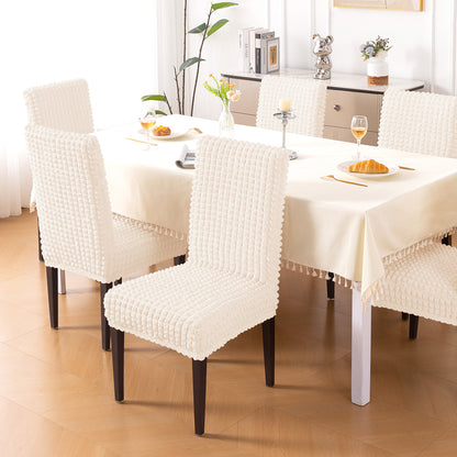 Aria Nova Bubble 280 GSM Dining Chair Cover Set of 1/2/4/6, Light Cream