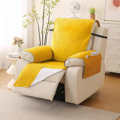 Quilted Recliner Mats for 1 Seater Recliner Sofa, Yellow