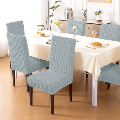 Aria Nova Bubble 280 GSM Dining Chair Cover Set of 1/2/4/6, Light Grey