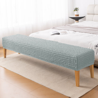 Aria Nova 280 GSM Stretchable Bubble Dining Bench Cover, Light Grey