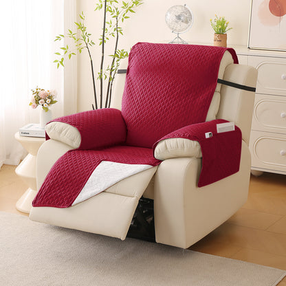 Quilted Recliner Mats for 1 Seater Recliner Sofa, Maroon