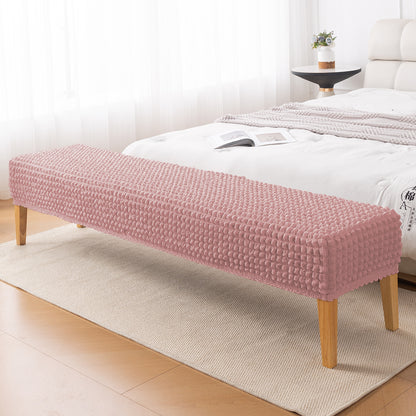 Aria Nova 280 GSM Stretchable Bubble Dining Bench Cover, Tea Rose Pink