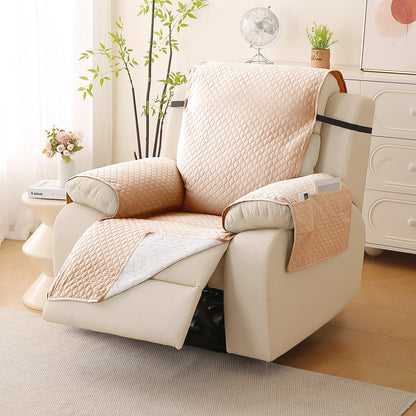 Quilted Recliner Mats for 1 Seater Recliner Sofa, Beige