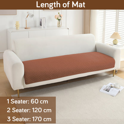 Polyester Quilted Sofa Cover Mats, Brown