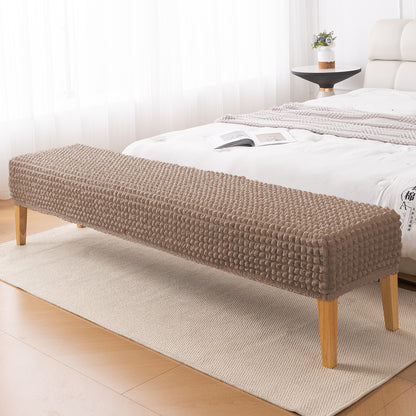 Aria Nova 280 GSM Stretchable Bubble Dining Bench Cover, Mocha Brown