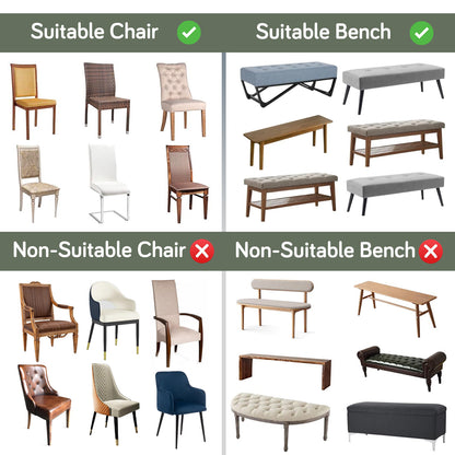 Premium Velvet Cover Set for 4 Dining Chairs + 1 Dining Bench, Green Victorian Garden