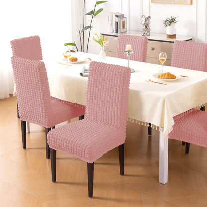Aria Nova Bubble 280 GSM Dining Chair Cover Set of 1/2/4/6, Tea Rose Pink