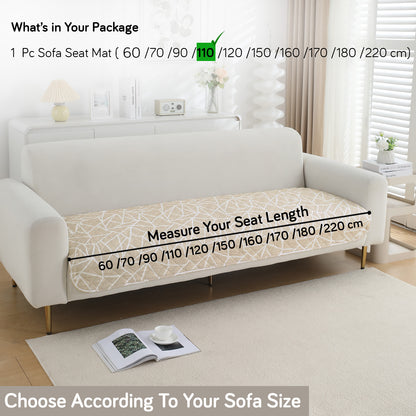 HOKIPO Water Repellent + Waterproof Quilted Sofa Mats, Beige Abstract Geometry
