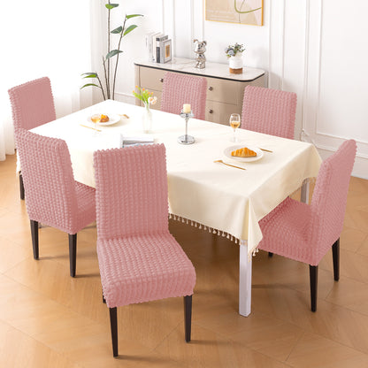 Aria Nova Bubble 280 GSM Dining Chair Cover Set of 1/2/4/6, Tea Rose Pink