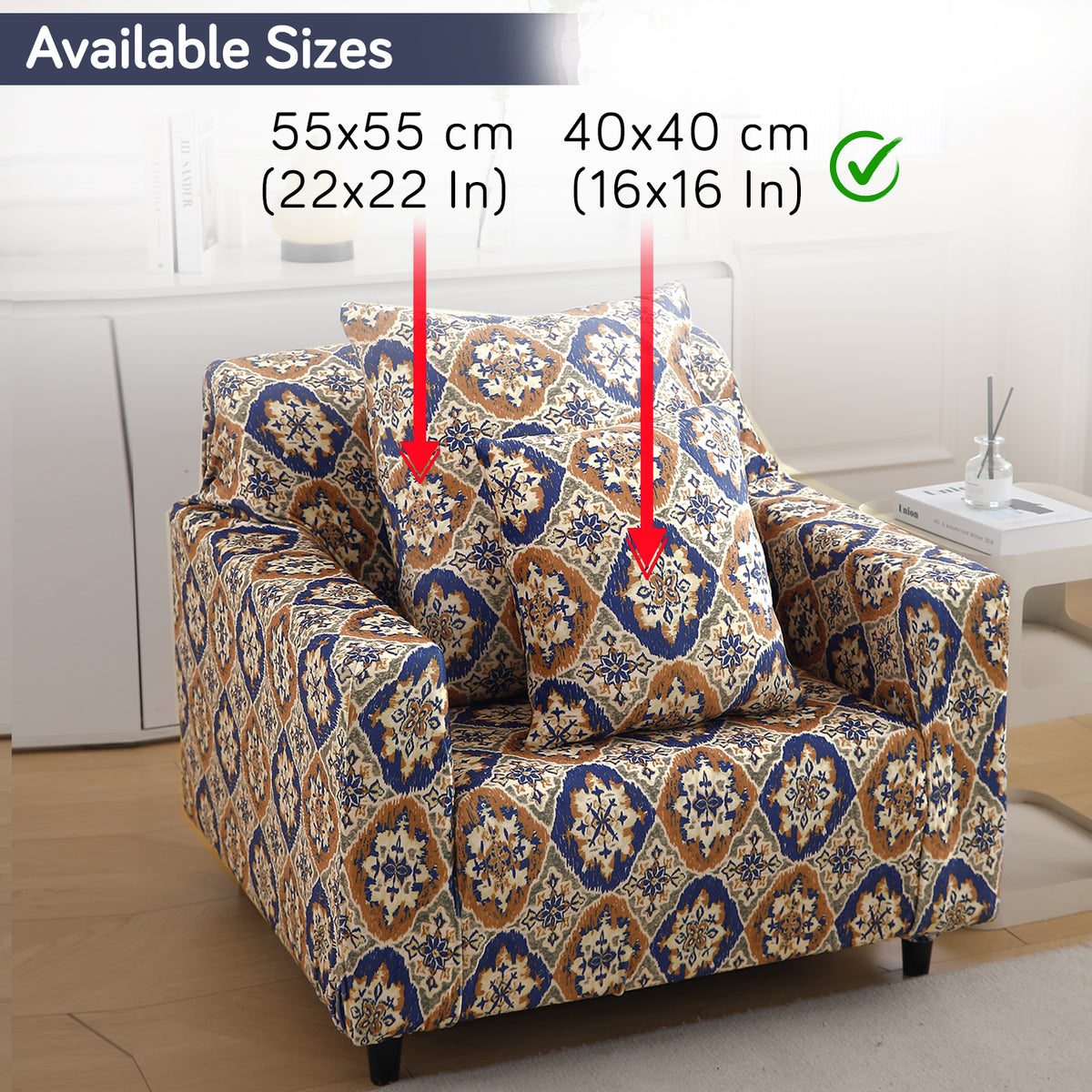 Buy Indigo Moroccan Charm Printed Zippered Velvet Cushion Covers | 16x16 & 22x22 Inch Size
