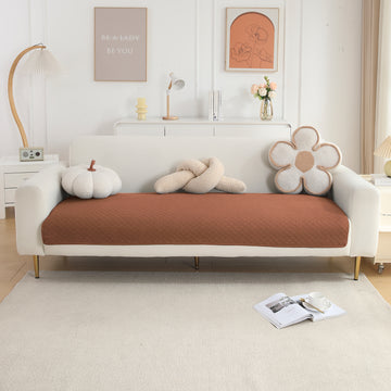 Quilted Sofa Cover Mat for 1/2/3 Seater Sofa, Brown
