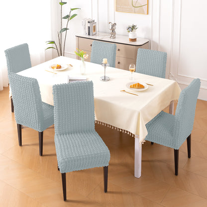 Aria Nova Bubble 280 GSM Dining Chair Cover Set of 1/2/4/6, Light Grey