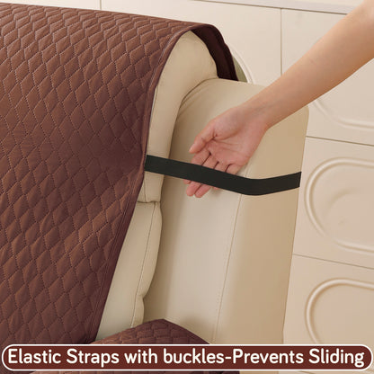 Quilted Recliner Mats for 1 Seater Recliner Sofa, Dark Coffee