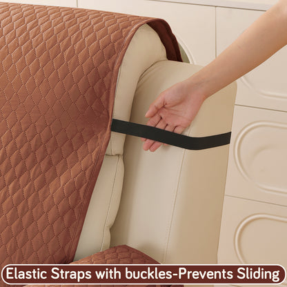 Quilted Recliner Mats for 1 Seater Recliner Sofa, Brown