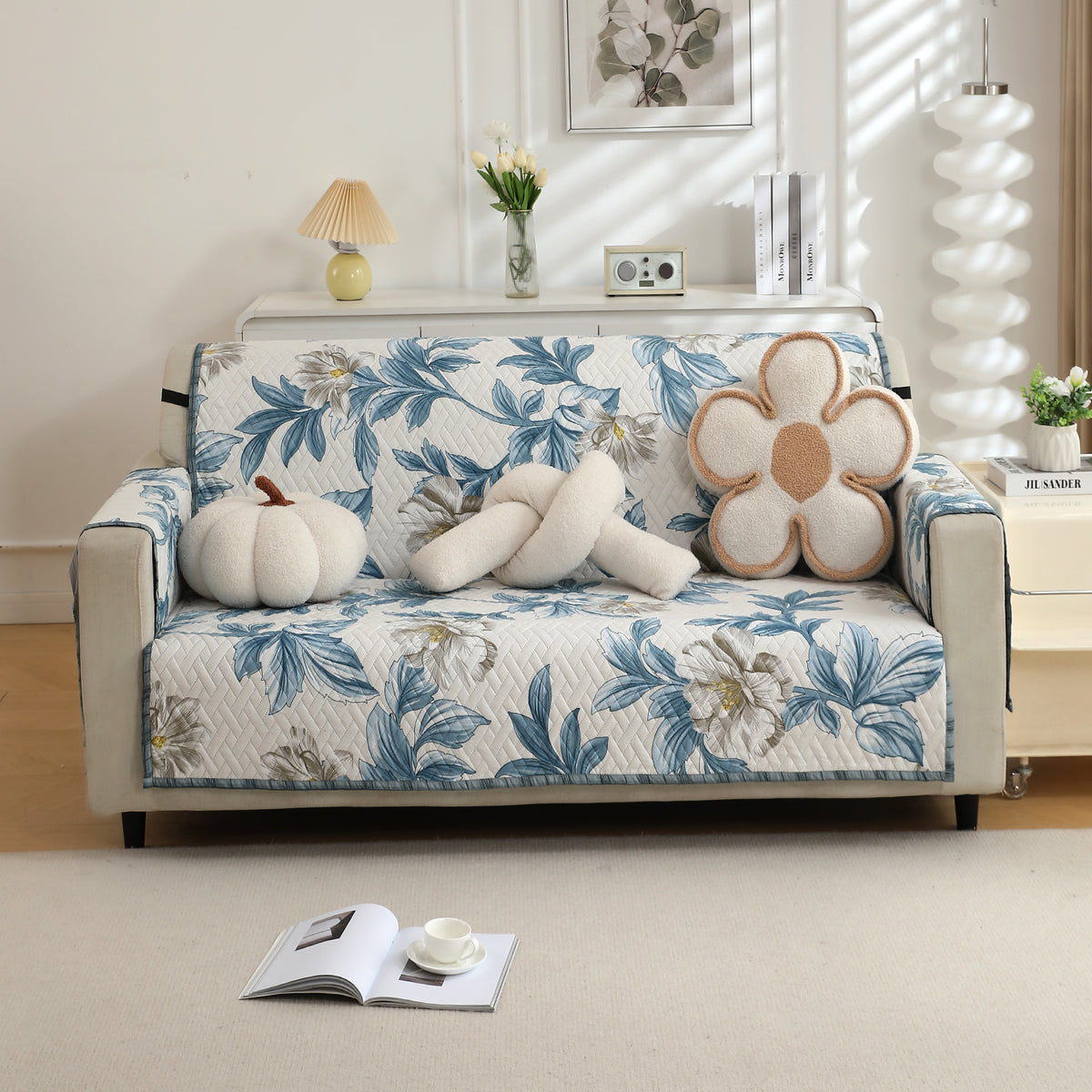 3 seater quilted sofa cover