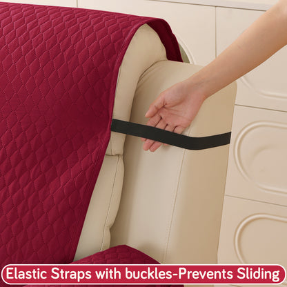 Quilted Recliner Mats for 1 Seater Recliner Sofa, Maroon