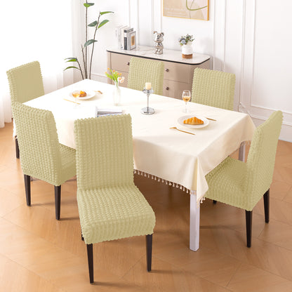 Aria Nova Bubble 280 GSM Dining Chair Cover Set of 1/2/4/6, Beige