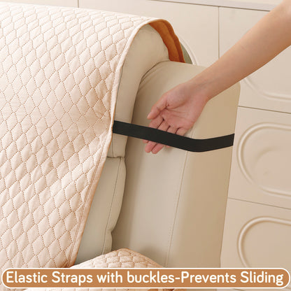 Quilted Recliner Mats for 1 Seater Recliner Sofa, Beige