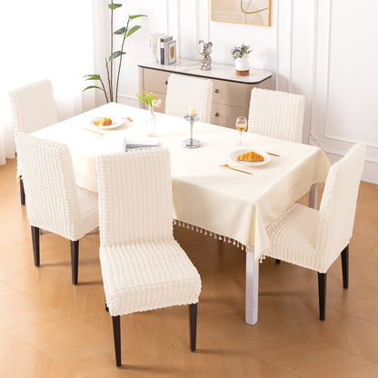 Aria Nova Bubble 280 GSM Dining Chair Cover Set of 1/2/4/6, Light Cream
