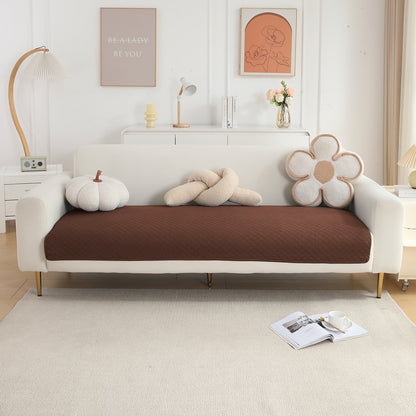 Quilted Sofa Cover Mat for 1/2/3 Seater Sofa, Dark Coffee