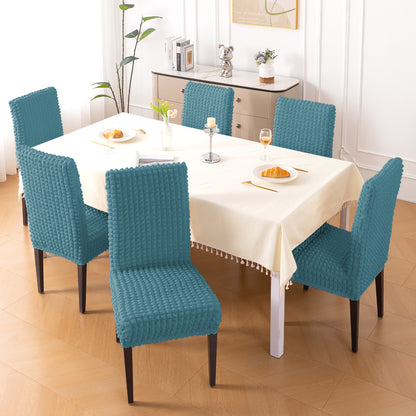 Aria Nova Bubble 280 GSM Dining Chair Cover Set of 1/2/4/6, Tropical Teal